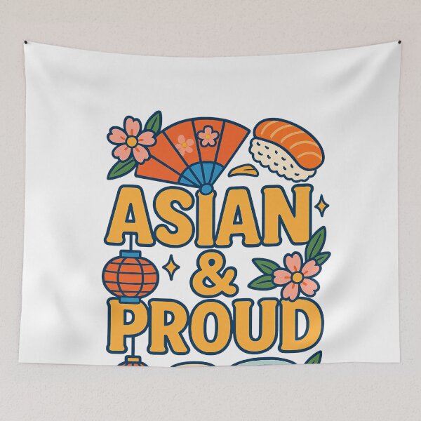 Item preview, Asian and Proud Icons with Sushi, Tea, and Cherry Blossoms designed and sold by Aryabek.