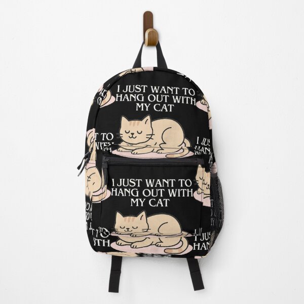 Aperçu de l'œuvre I Just Want to Hang Out with My Cat – Cute Cat Quote for Cat Lovers ( shirts, stickers, mug, hoodies, cups,..) cat lover, funny cat shirt, cute cat design créée et vendue par Misnrays93.