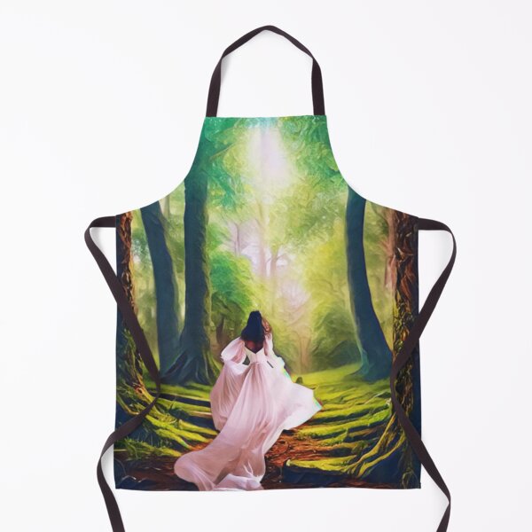 Item preview, A woman in a white dress walks alone in the forest designed and sold by Megaera8.