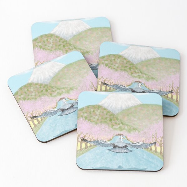 Item preview, A bird flying over a river in spring designed and sold by greenPQBstudio.