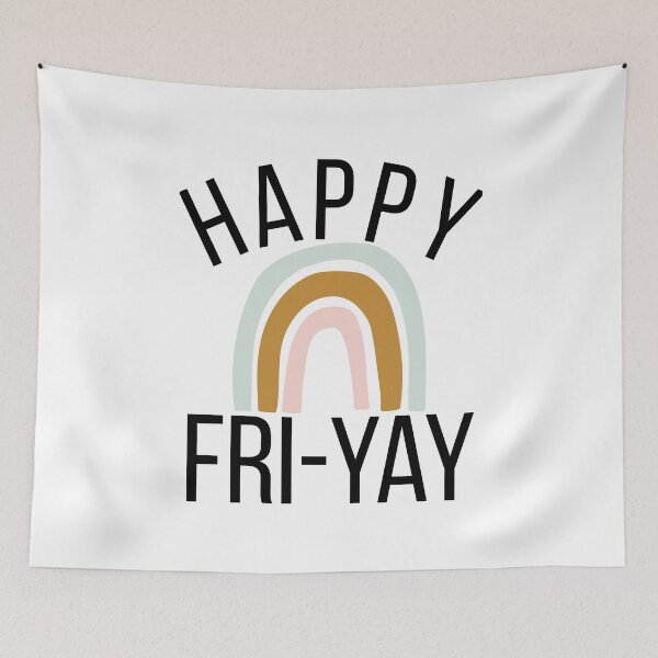 Item preview, Happy Fri-Yay funny friday work celebration boho rainbow designed and sold by snowry.