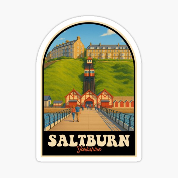 Item preview, Saltburn Yorkshire Funicular Railway Vintage Seaside Poster designed and sold by JackCurtis1991.