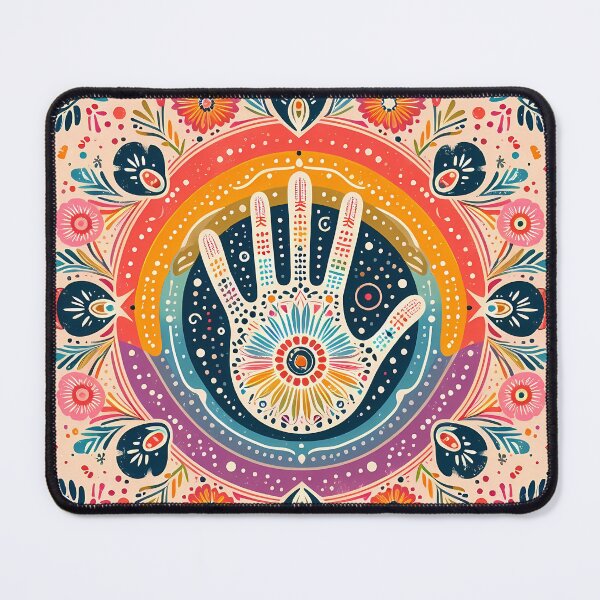 Item preview, Mystical Rainbow Hand: Scandinavian Folk Art Palmistry by heidiannemorris © designed and sold by FOLK ART FUSION.
