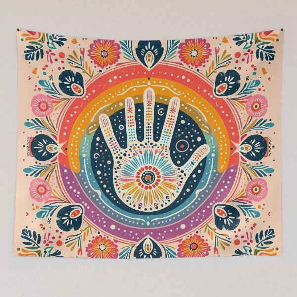 Item preview, Mystical Rainbow Hand: Scandinavian Folk Art Palmistry by heidiannemorris © designed and sold by FOLK ART FUSION by heidiannemorris.