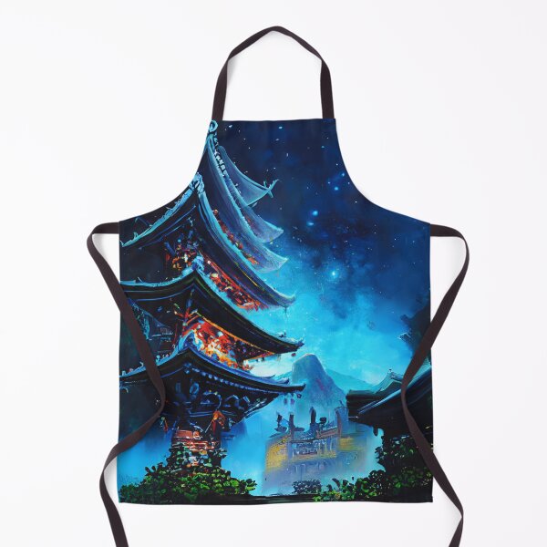 Item preview, japanese temples in night with stars designed and sold by MerryCrown.