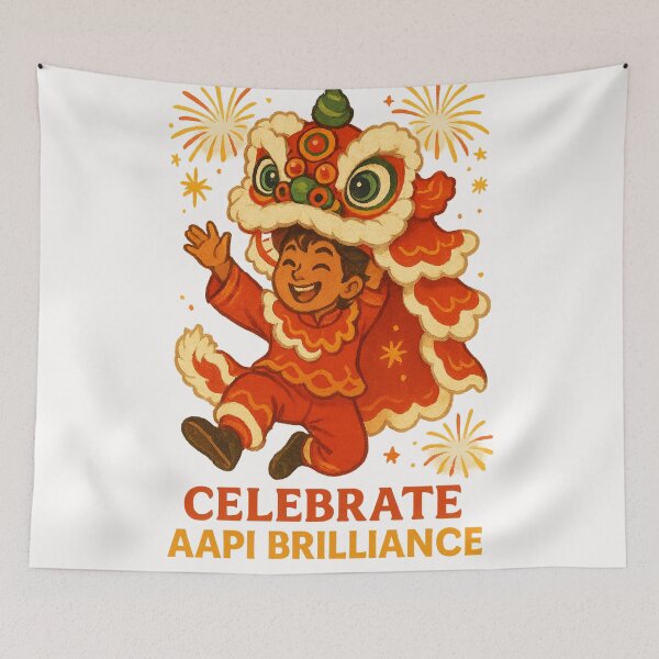 Item preview, Celebrate AAPI Brilliance Joyful Lion Dance Festive Kid designed and sold by Places On Earth.