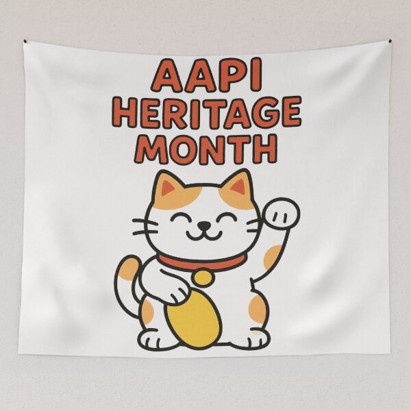 Item preview, AAPI Heritage Month Maneki Neko Lucky Cat Japanese Symbol designed and sold by Places On Earth.