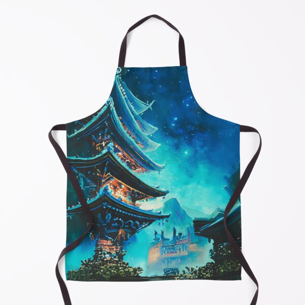 Item preview, Japanese temples in night with stars (brighter version) designed and sold by MerryCrown.
