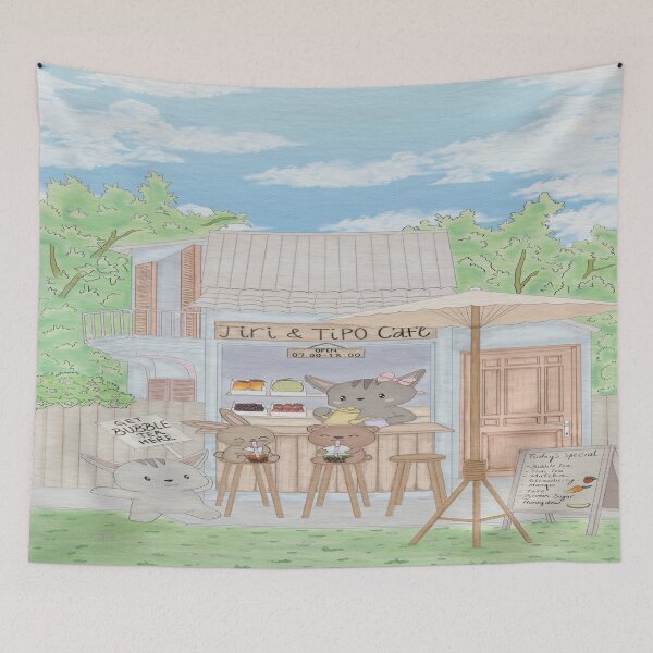 Item preview, Sunny Day at Bubble Tea Cafe- Boba Time at Jiri & Tipo Cafe designed and sold by Jiratipio.