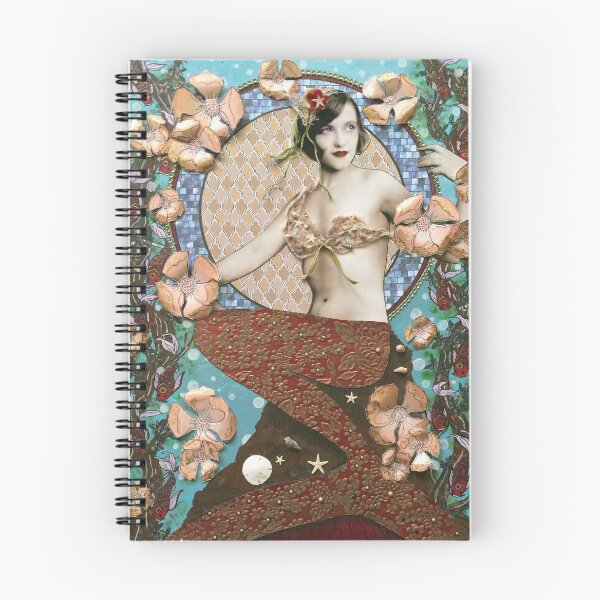 Item preview, Playing Koi Mermaid Mixed Media Collage by Tori Jane designed and sold by misstorijane.