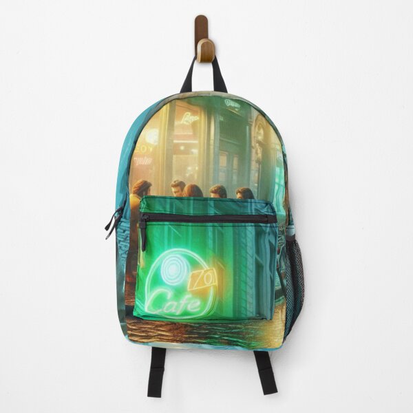 Item preview, Retro 1970s Antwerp – AI Artwork Colorful Streetside Café Scene for City Lovers, Travelers, and Vintage Enthusiasts designed and sold by knalpot-design.