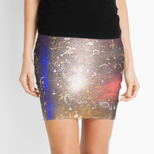 blue flash night sky Mini Skirt