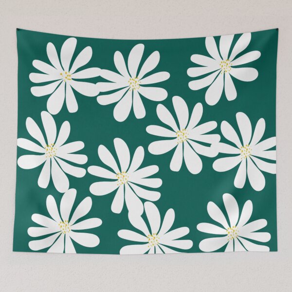 Item preview, A vibrant design featuring white daisies on a green background designed and sold by Nature  Nblossom.