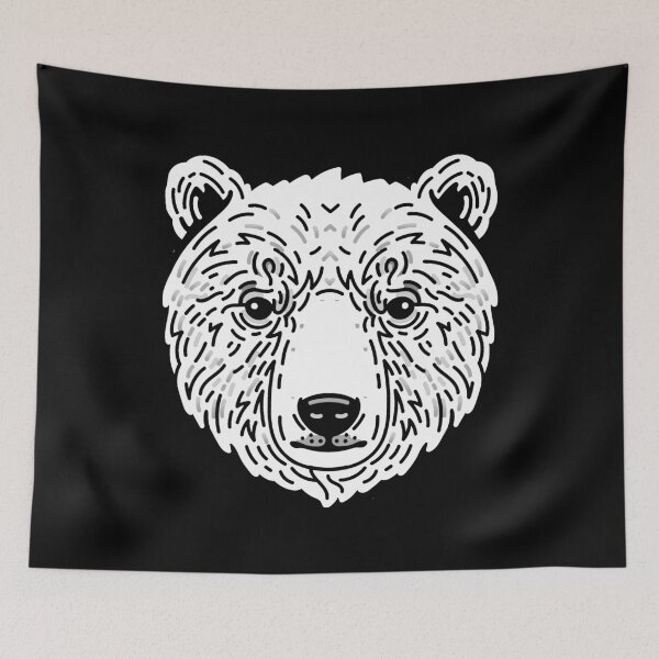 Item preview, Minimalist Polar Bear in Shades of White and Grey for Winter designed and sold by Pixelchicken.