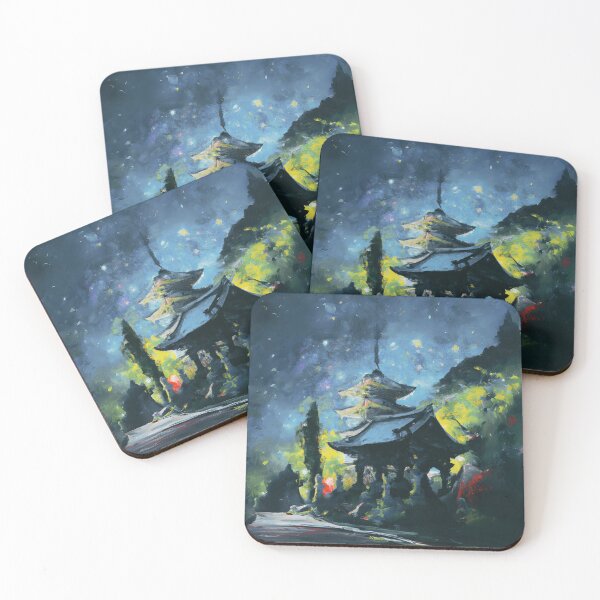 Item preview, The Starry Night of japanese temples (Payne's gray) designed and sold by MerryCrown.