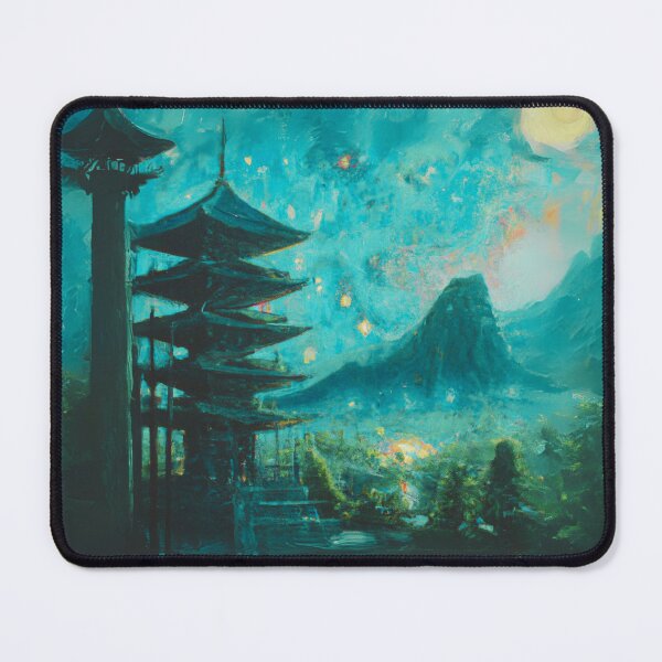 Item preview, japanese temples and weird sky designed and sold by MerryCrown.