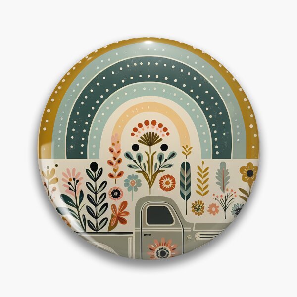 Item preview, Flatbed Truck Scandinavian Folk Art in Red, Blue, Yellow by heidiannemorris © designed and sold by FOLK ART FUSION by heidiannemorris.