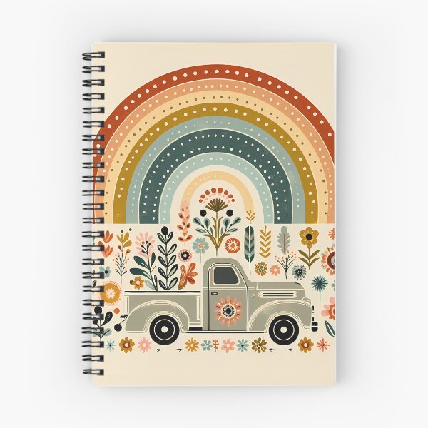 Item preview, Flatbed Truck Scandinavian Folk Art in Red, Blue, Yellow by heidiannemorris © designed and sold by FOLK ART FUSION.