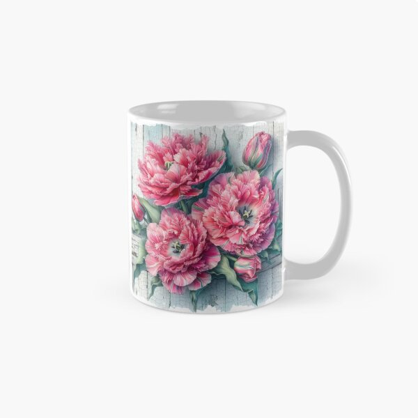 Item preview, Pink Tulips Watercolour Design with Crackle glaze artwrok designed and sold by OByD.