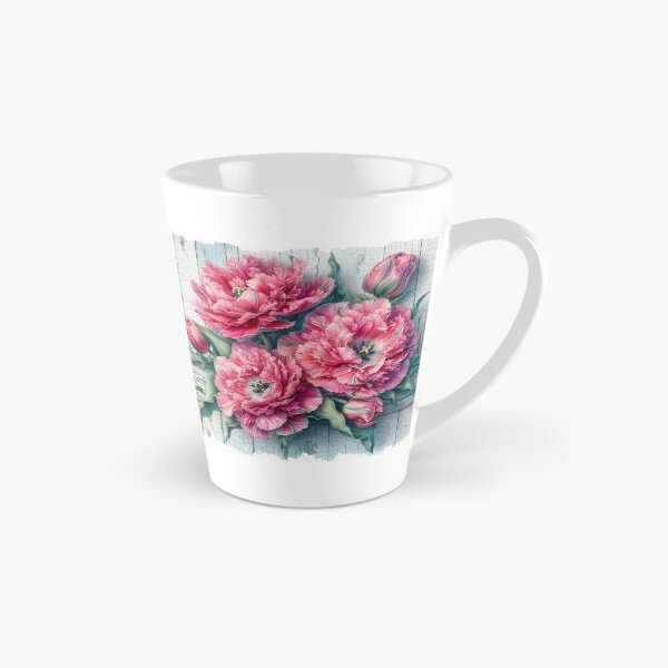 Item preview, Pink Tulips Watercolour Design with Crackle glaze artwrok designed and sold by OByD.