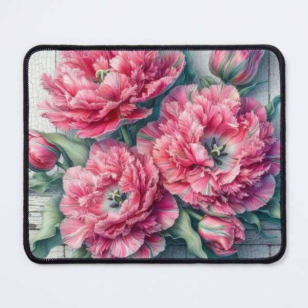Item preview, Pink Tulips Watercolour Design with Crackle glaze artwrok designed and sold by OByD.
