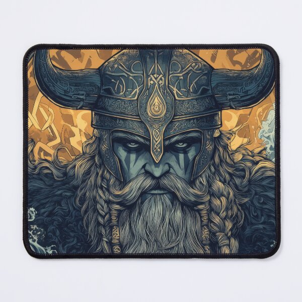 Item preview, Norse Warrior Viking Helmet Art – Ocean Storm Viking Portrait designed and sold by Suzana Djordjevic.