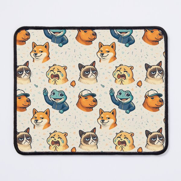 Item preview, Cute Meme-Inspired Animal Pattern - Seamless Cartoon Art designed and sold by DarkPhoenix914.