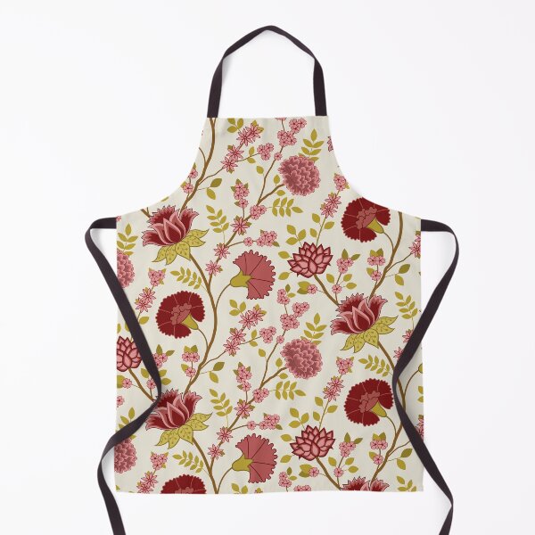 Item preview, Jacobean Floral Pattern Reds Pinks Golds Cream designed and sold by NataliePaskell.