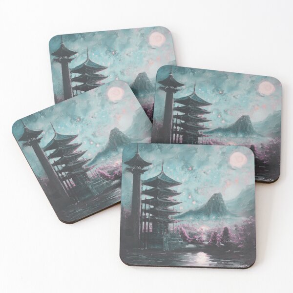 Item preview, Japanese temples and weird sky designed and sold by MerryCrown.