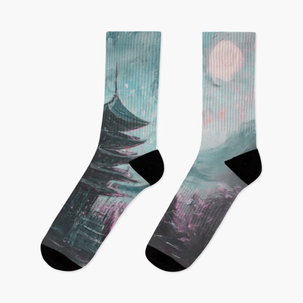 Item preview, Japanese temples and weird sky designed and sold by MerryCrown.