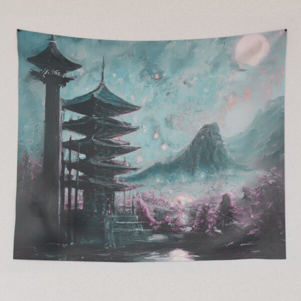 Item preview, Japanese temples and weird sky designed and sold by MerryCrown.