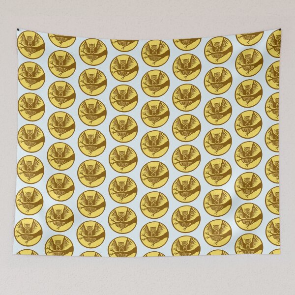 Item preview, Owl tree branch full moon night round forest bird designed and sold by shirt-o-mat.