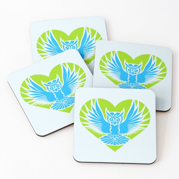 Item preview, Owl heart symbol shape bird love flies cool logo designed and sold by shirt-o-mat.