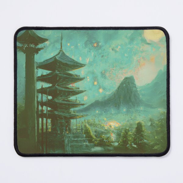 Item preview, Japanese temples with weird mist and sky designed and sold by MerryCrown.