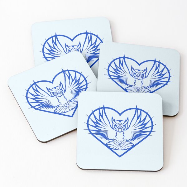 Item preview, Owl heart symbol shape bird love flies cool logo designed and sold by shirt-o-mat.