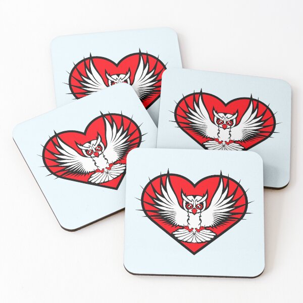 Item preview, Owl heart symbol shape bird love flies cool logo designed and sold by shirt-o-mat.