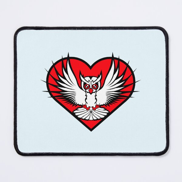 Item preview, Owl heart symbol shape bird love flies cool logo designed and sold by shirt-o-mat.