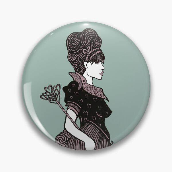 Item preview, Ilustración de línea negra dibujada a mano de la Reina de Corazones en gris malva designed and sold by LayerCakeDigDes.