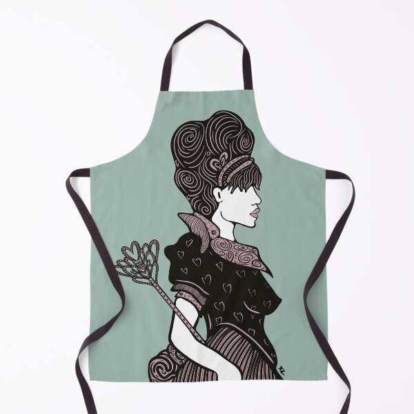 Item preview, Queen of Hearts hand drawn black line illustration in Mauve Grey designed and sold by LayerCakeDigDes.