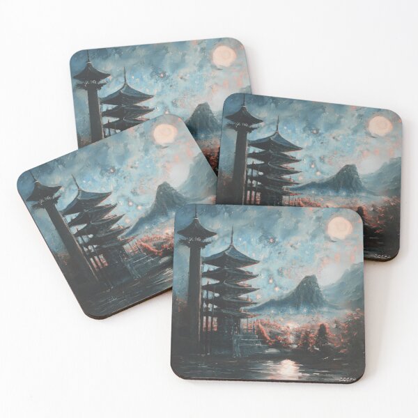 Item preview, Japanese temples with weird scene and sky designed and sold by MerryCrown.