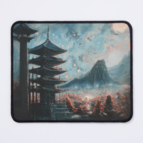 Item preview, Japanese temples with weird scene and sky designed and sold by MerryCrown.