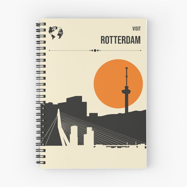 Item preview, Rotterdam Netherlands Skyline Minimalist Travel Poster Erasmusbrug Euromast designed and sold by Stadify.