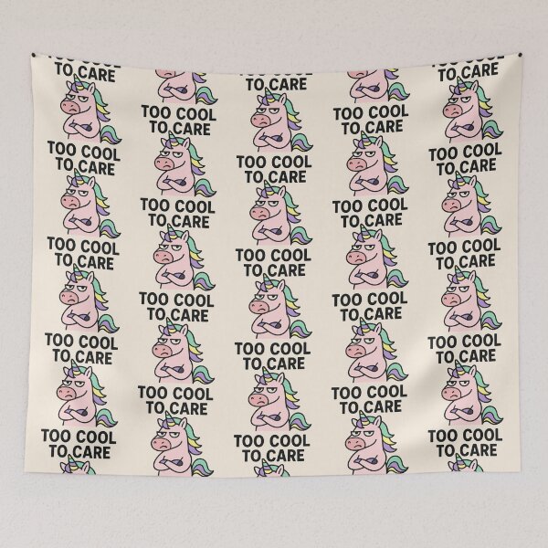 Item preview, Unicorn with a bored face TOO COOL TO CARE designed and sold by JCN-N.