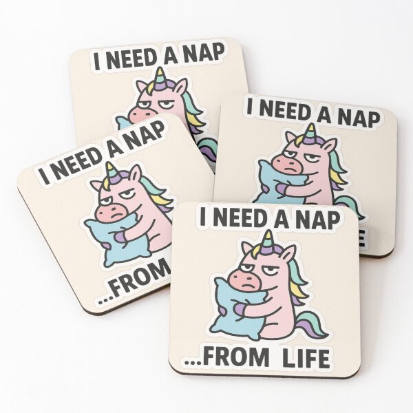 Item preview, Unicorn with a bored face I NEED A NAP ...FROM LIFE. designed and sold by JCN-N.