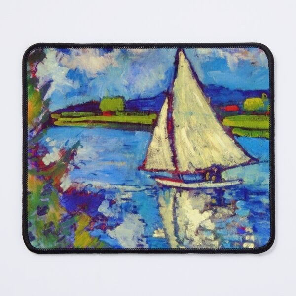 Item preview, White Sailboat at Chatou, 1907,Le bassin à Chatou, oil on canvas, (Digitally enhanced by Watermark NZ Press)  designed and sold by CristalleLisa.