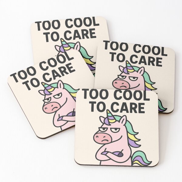 Item preview, Unicorn with a bored face TOO COOL TO CARE designed and sold by JCN-N.