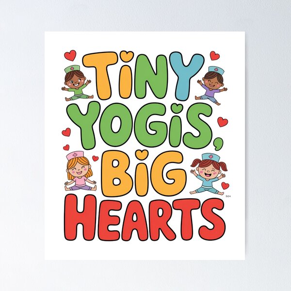 Item preview, Tiny Yogis Big Hearts – Pediatric Nurse Kids Yoga Design with Cute Meditating Children designed and sold by Giuggimade.