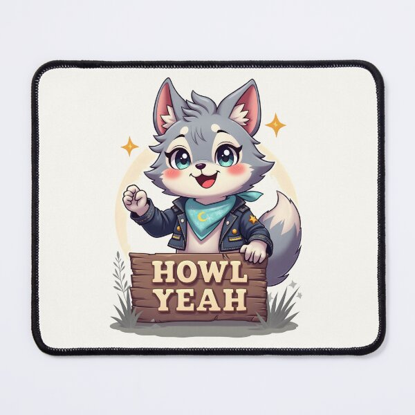 Item preview, Howl Yeah – Hype Kawaii Wolf by LaLi Designs designed and sold by LaLi-Designs.