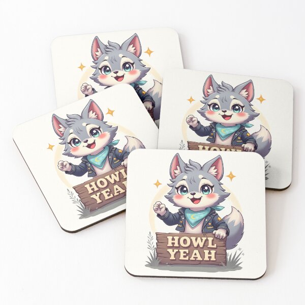 Item preview, Howl Yeah – Hype Kawaii Wolf by LaLi Designs designed and sold by LaLi-Designs.