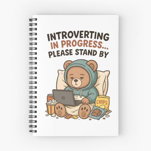 Item preview, Introverting in Progress Bear – Cozy Hoodie, Snacks & Chill Vibes – Cute Introvert Art designed and sold by miciana1417.